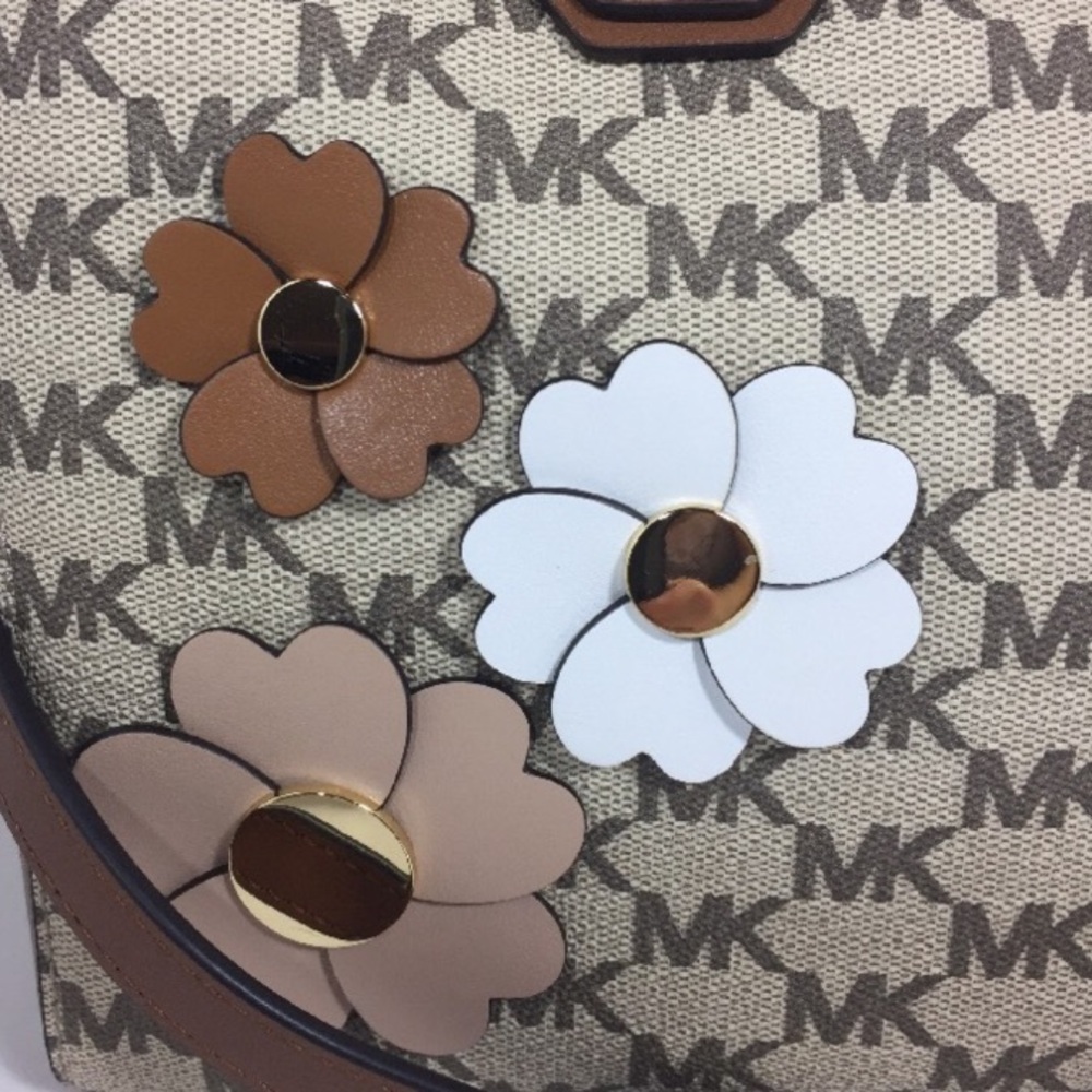 Monogram Floral Appliqué Satchel Mercier - Picture 4 of 16